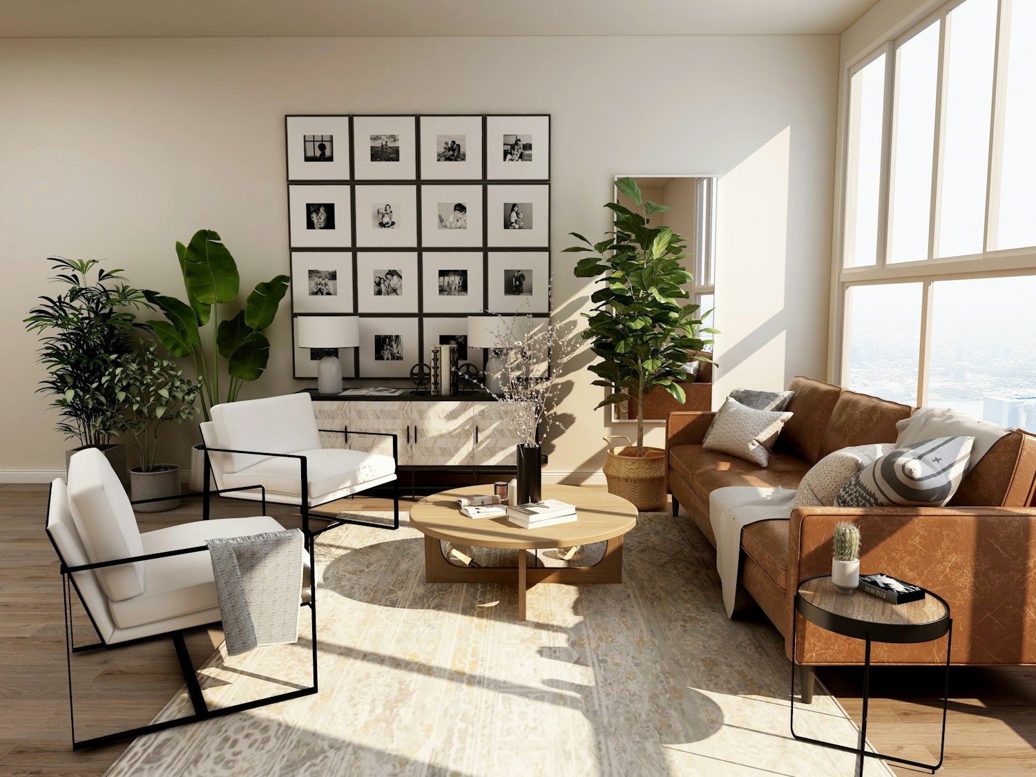 A bright living room with comfortable seating